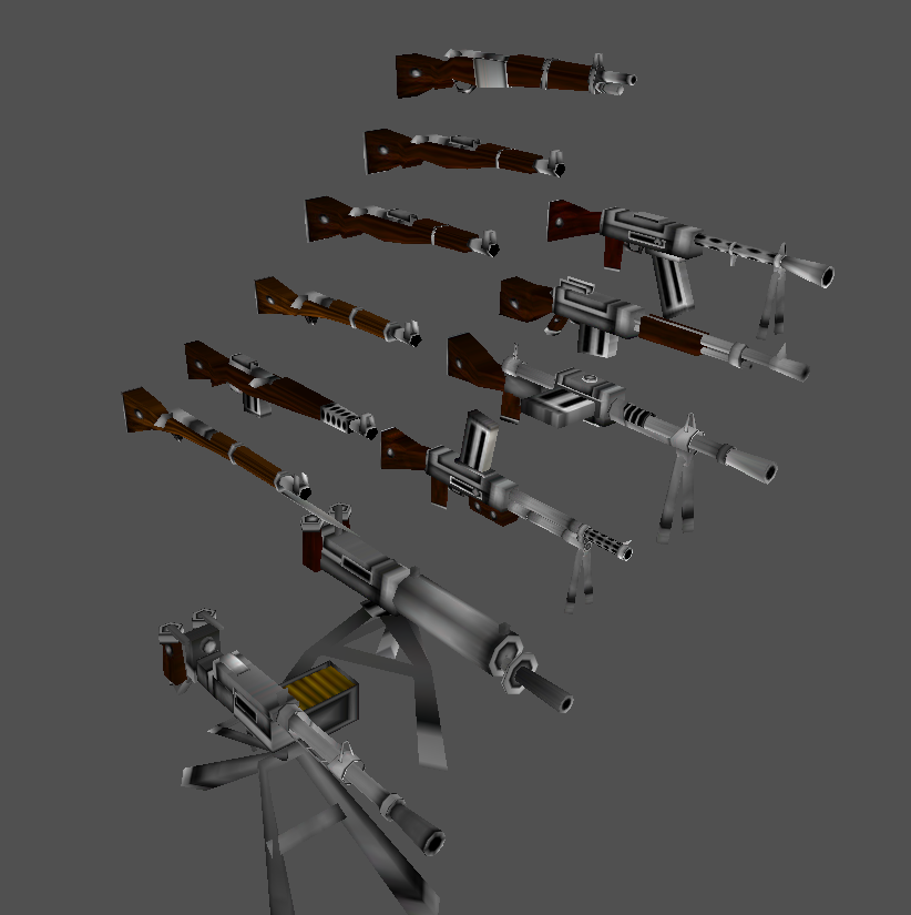Made weapons: Rifles and MGs