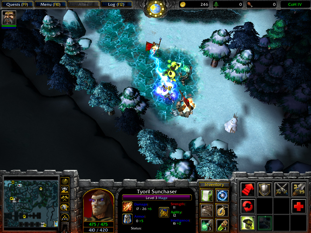 Mage casting Chain Lightning.