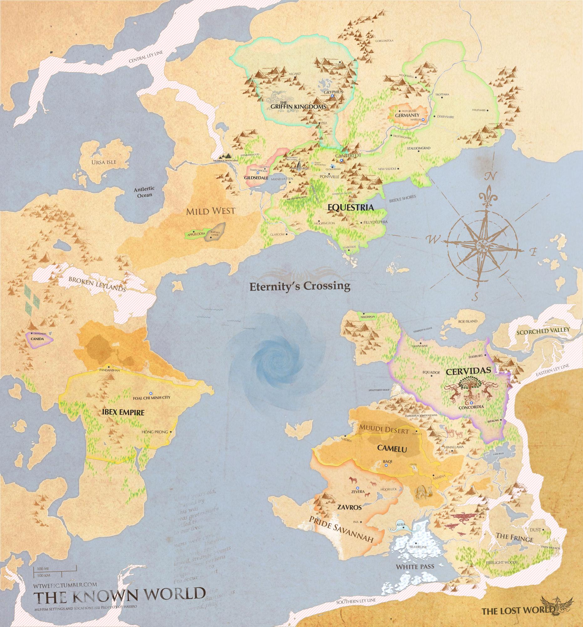 Map of Equestria and Beyond By "hlissner d46wmzm" or something. No, quotes are not part of his name.