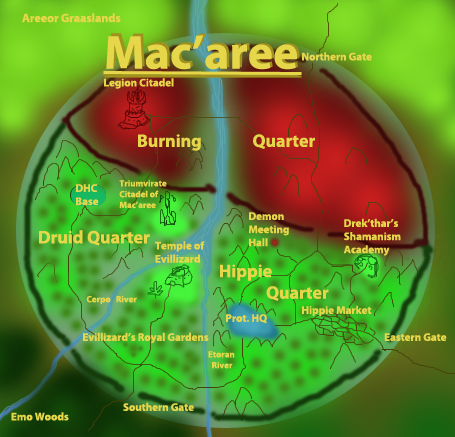 Map of Mac'aree

Hippies controls: 50%
Burning Legion controls: 45%
Protectorate + DHC controls: 5%