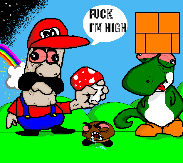 Mario is fucking high... but he always was, if you think about it.