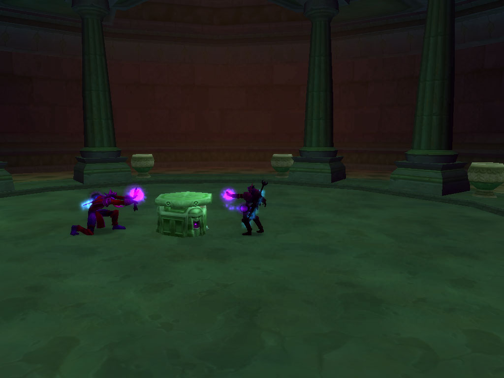 Me and 1 of my friends channeling the source of the universe! Or its some boss-summon altar...