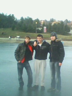Me and the two of my buds, standing on the middle of the frozen lake...