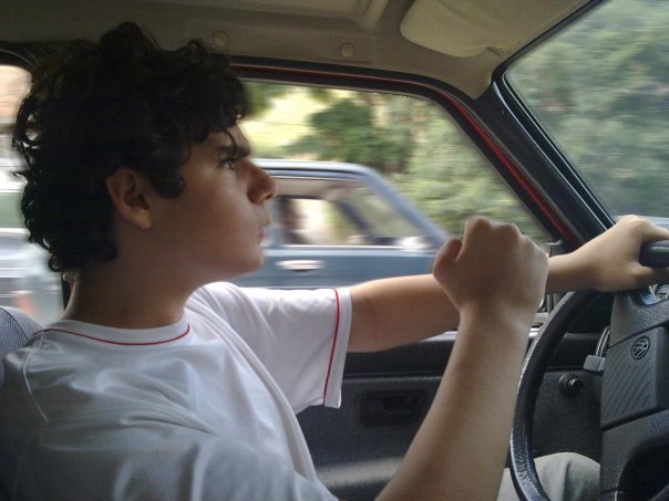 Me driving my car