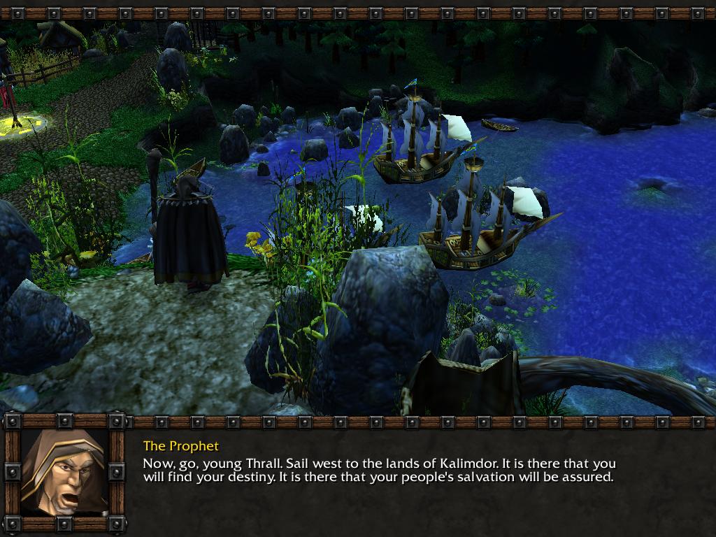 Medivh's terrained mountain area with Medivh looking over the ships of the New Horde.