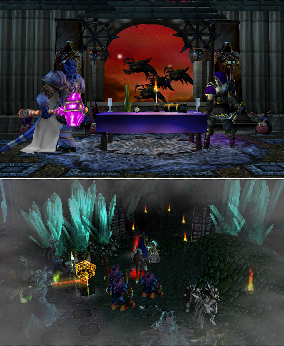 "Memory Lane - part 1"
 
In the Upper levels of Karabor spire Lady Shadow and Mergal talked about recent events. Many event have passed on the world