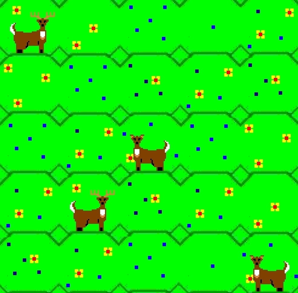 Messing around trying to create an 8 bit background looking thing