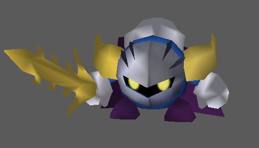 Meta Knight

This is Meta Knight from the Kirby games. He can morph his cape into wings and fly with them. 

The model(mesh) and animations were m