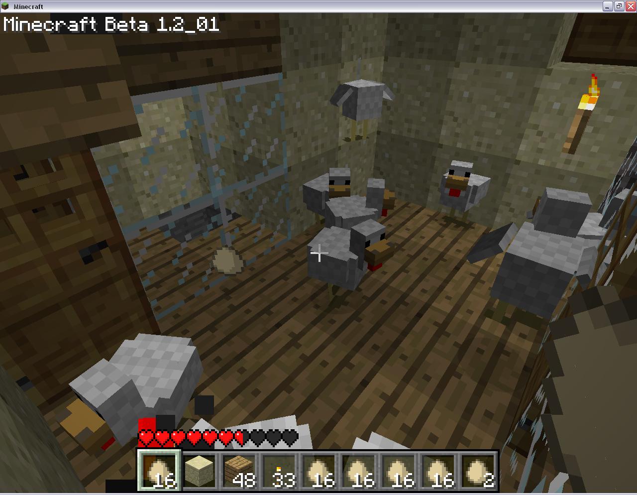 Mincraft chicken farm
in the middle of a desert :3