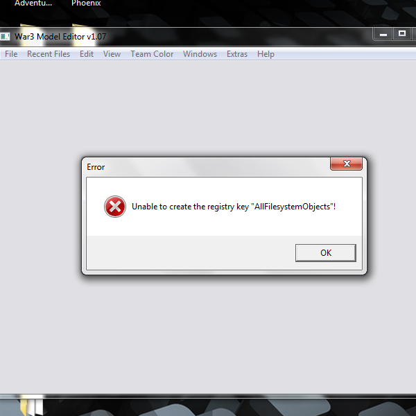 Model Editor Error 3
