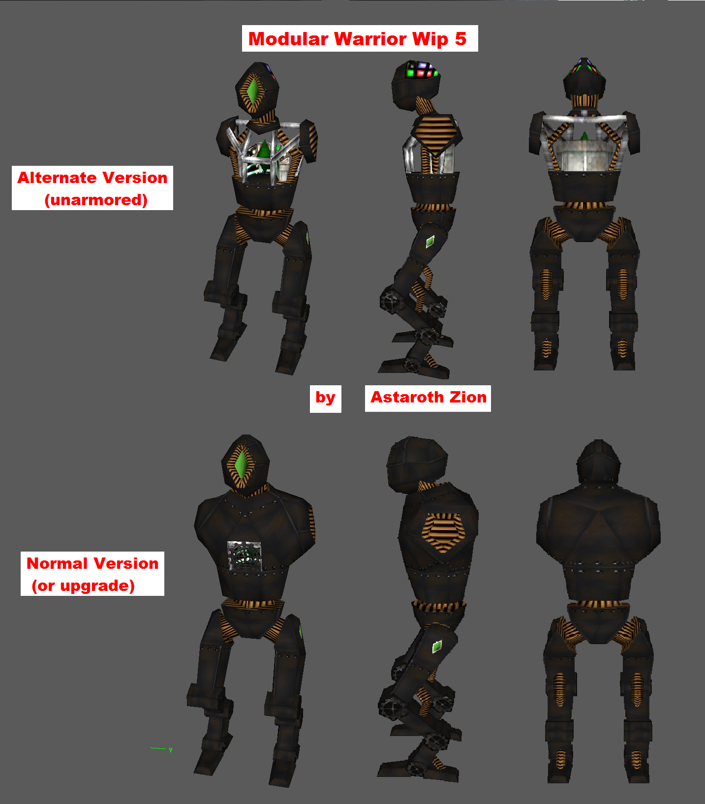 Modular Warrior Wip 5 by Astaroth Zion

The idea is that a unit can change its armor with its alternate version, so you could archive two different