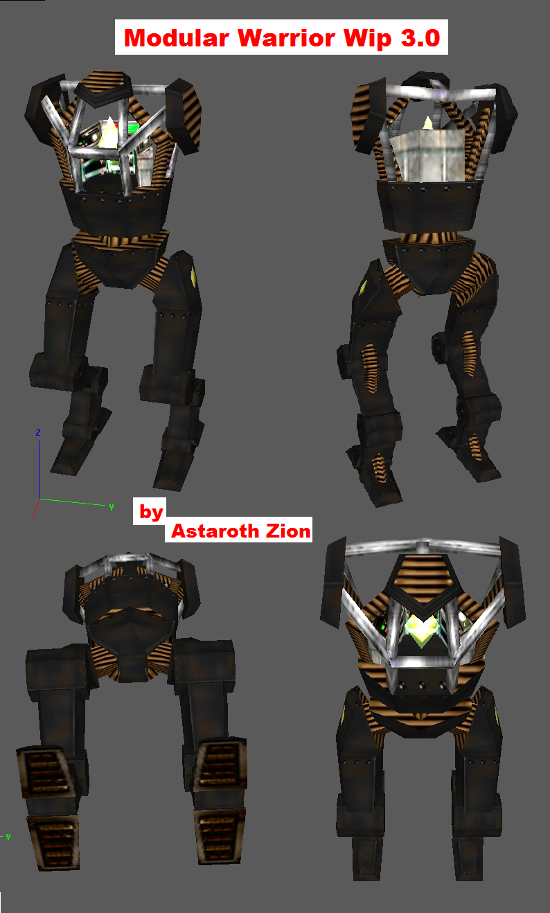 Modular Warrior Wip3.0 by AstarothZion

This is the base chest attached to the legs. The portrait should point the crystal inside the robot cause th