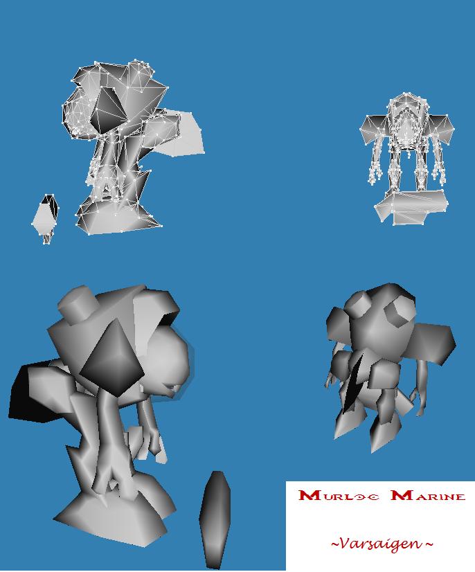 Murloc Marine

He'll shoot your eyes out! ..... and anything else that moves. lol 

Just a basic WIP showing the mesh. :3 and yes, that's a face s