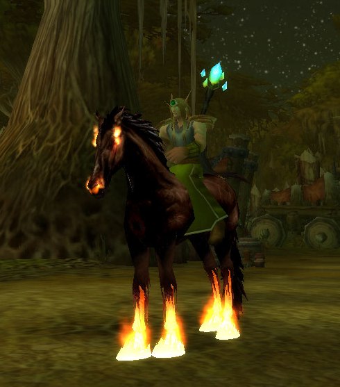 My Blood Elf Warlock on my Felsteed