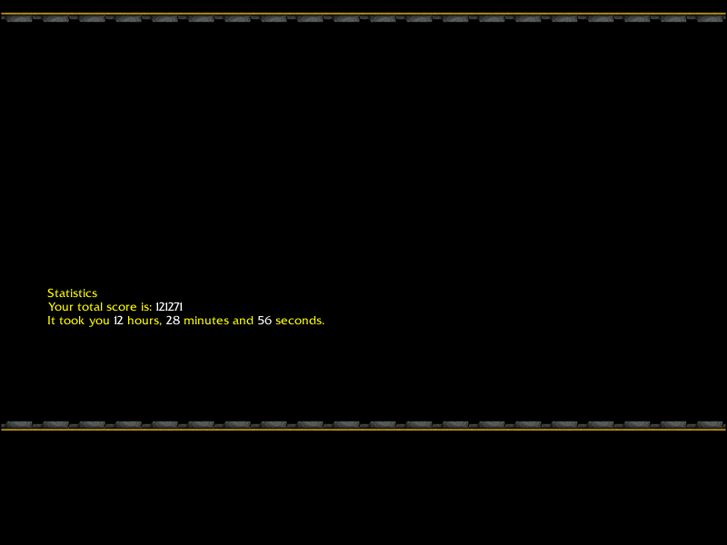 My final statistics. Yeah.