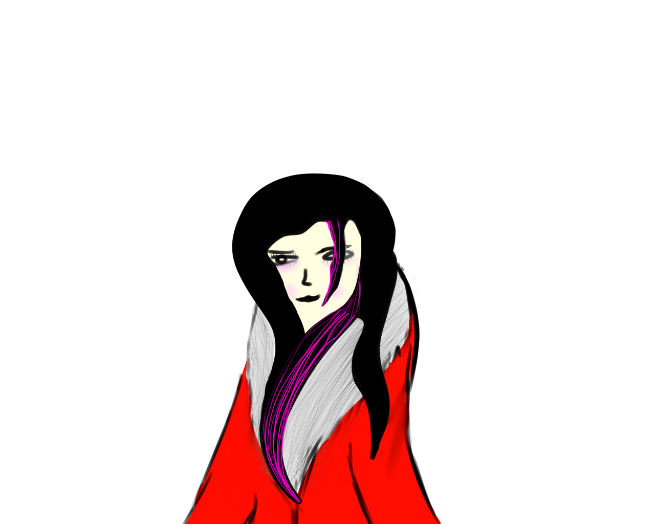 My first drawing of a female character

So what do you guys think? :D