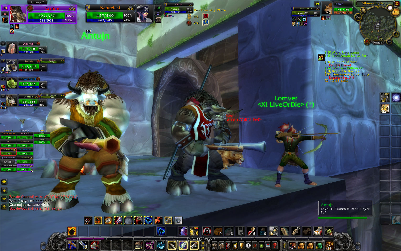 My horde hunter in Warsong Gulch.