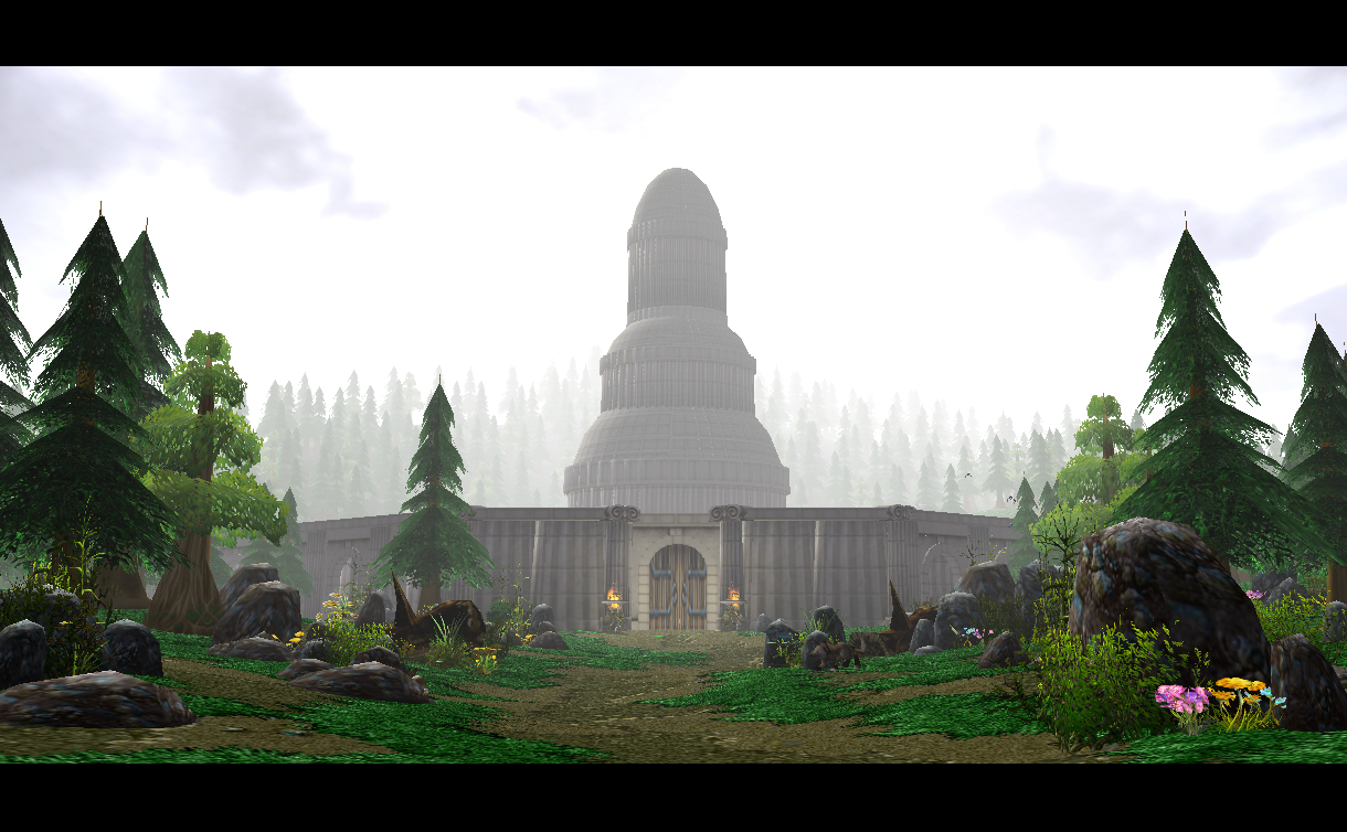 My latest terrain. It is a large tower, surrounded by a wall inside a forest.