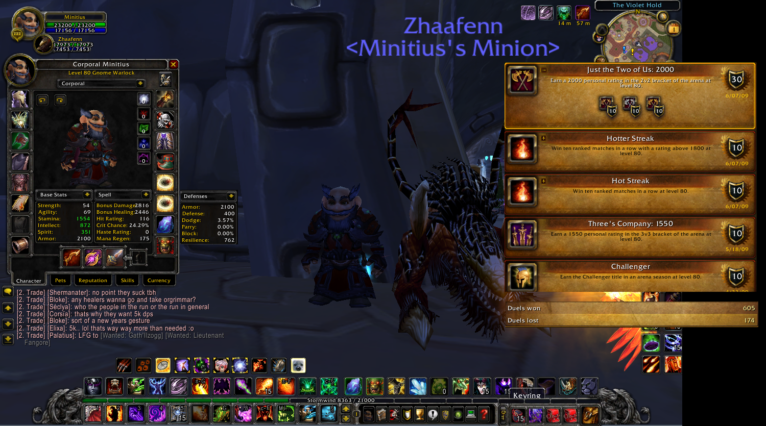 My lock... My main char... ( It was ) And my splendid "dog" Zhaafenn. This char is at EU server named as Nordrassil.
2000 season 6 rating with Muti r