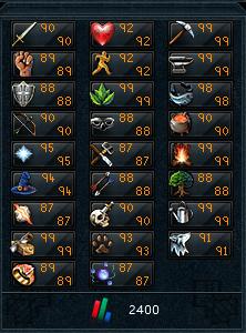 My skill levels as they were at total level 2400. :)