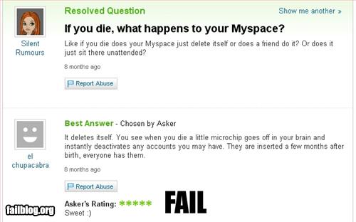 Myspace answer that 0 \/\/ |\| s!