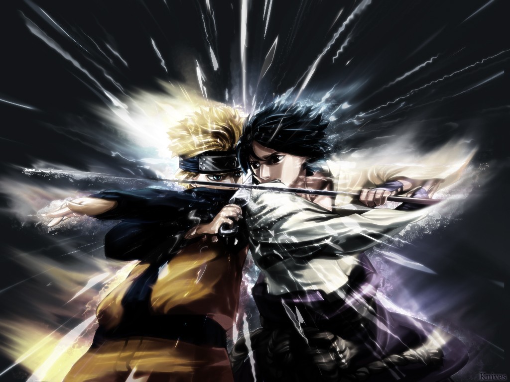 Naruto Sasuke Clashv3 by Knivesofice