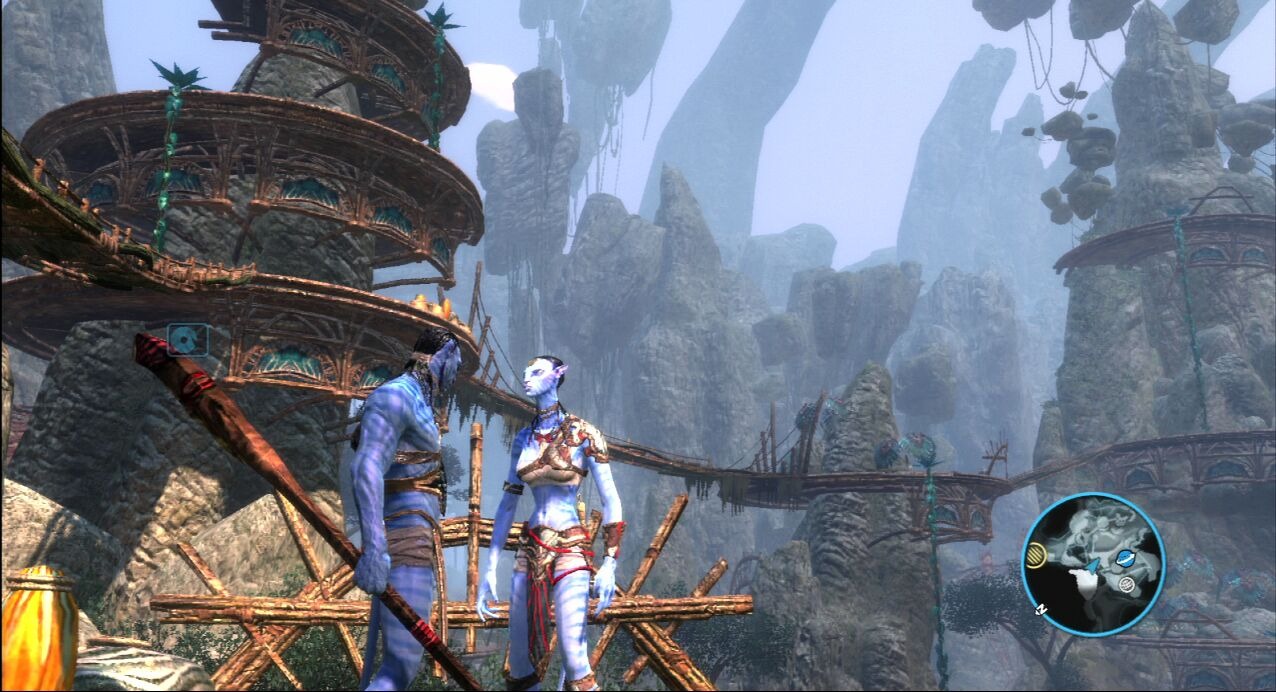 Na'vis in a village