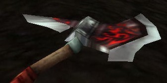 Nazgrim's axe. But not actually. It is Pykoh'Seb, Kargosh Deathknell's weapon.