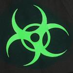 Neon Green Biohazard Black Tote Bag Thumb