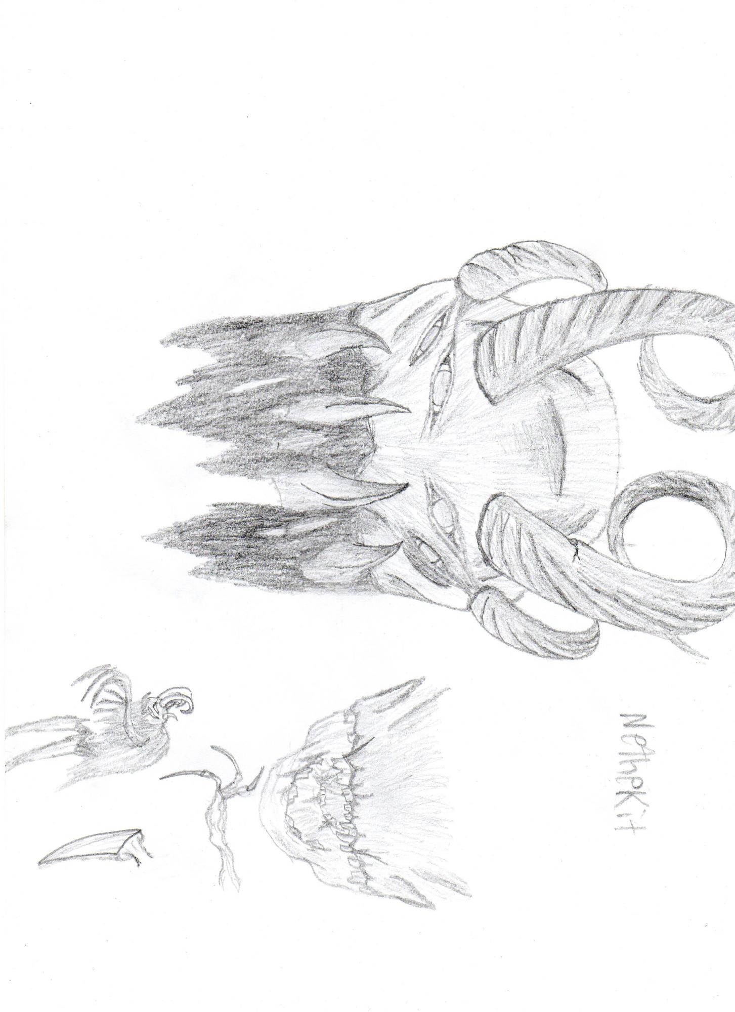Nethikit, He wears a metal jaw so the picture of his mouth to the right is his real mouth.
