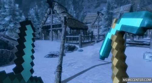 New upcoming Minecraft + Skyrim mod lol!!!