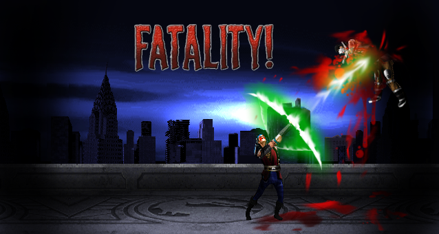 NightWolf Fatality

I like the way how Nightwolf ended, i think the costume fits  him like it was original. because i didnt used sharpen tool before