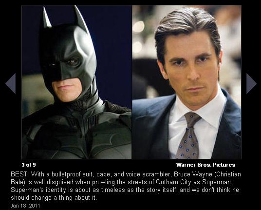 Okay. I'm pretty sure that a guy, wearing a black suit, with bat ears is....DEFINITELY SUPERMAN! The irony is that the next picture on the slideshow w