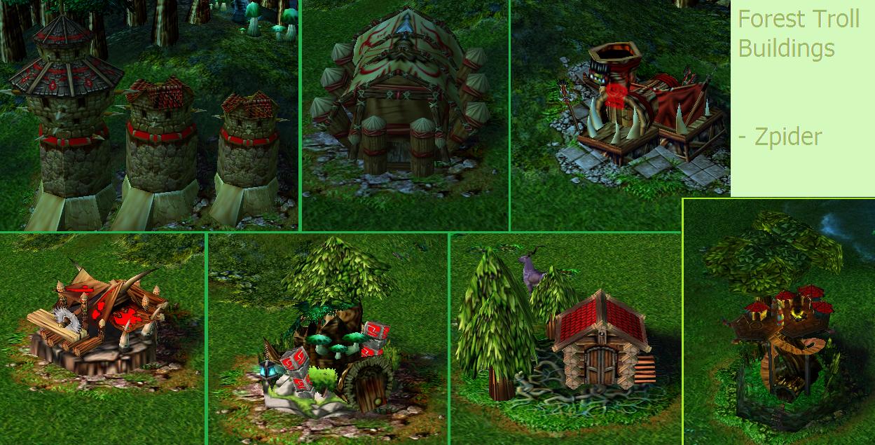Oldest WIP of my race - This is the buildings I had at first
