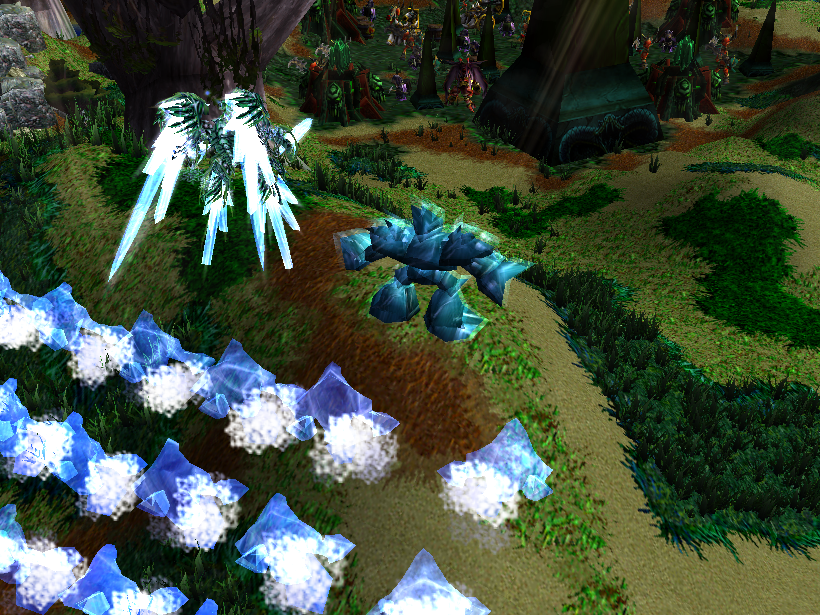 On a hill behind the Demonic Forge Camp, the Ice Elementals from Ayalen'Therya led by Z'Thsen'Yuli (A.k.a Crystal Being) have just arrived and now sto