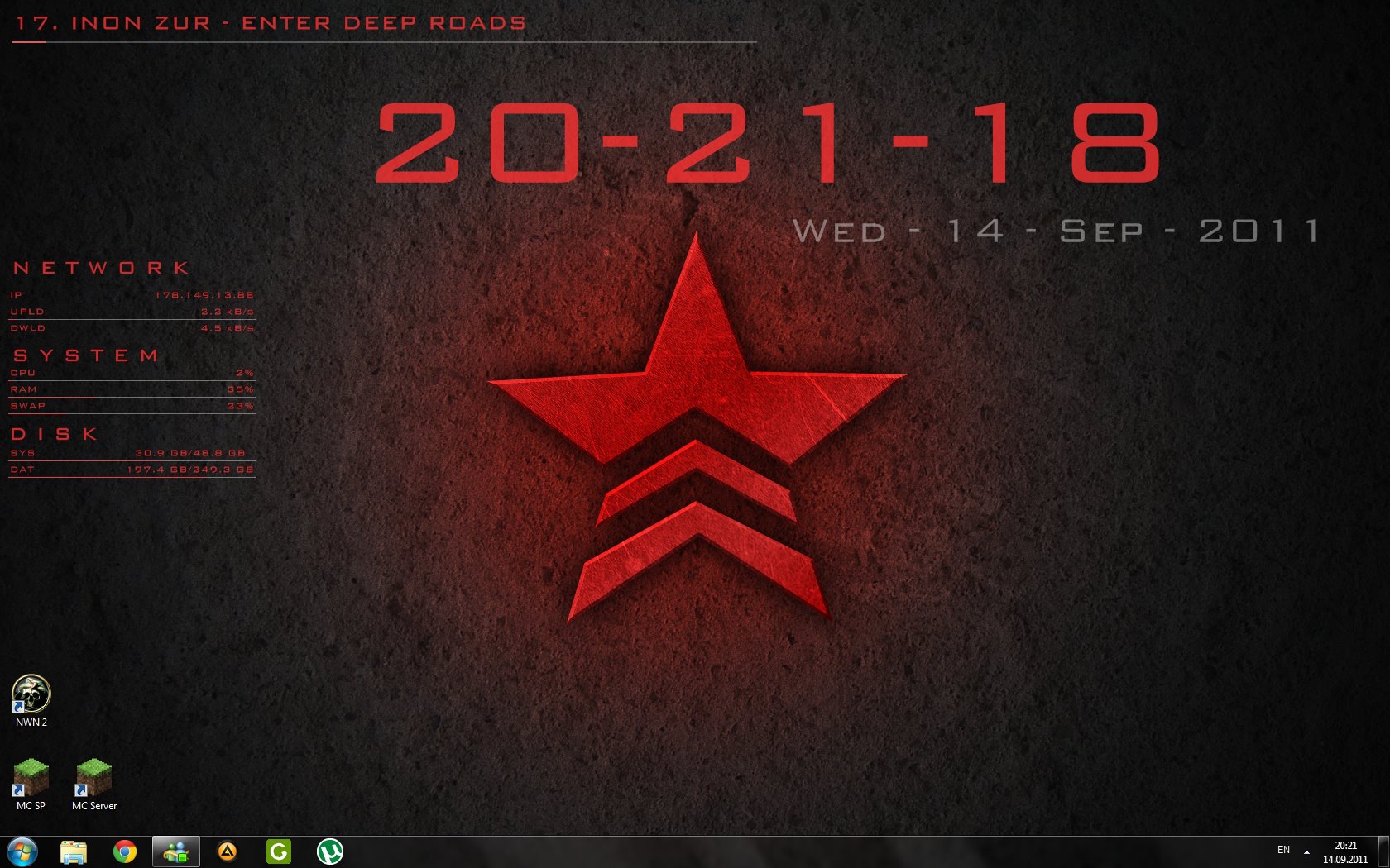 One of my early attempts at rainmeter.