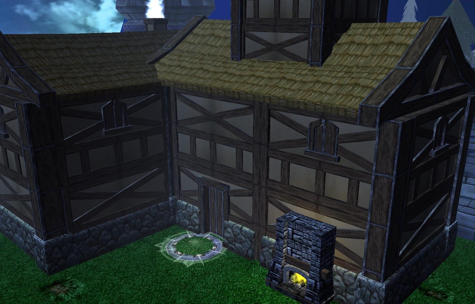 One of the large houses in the city that can be entered.