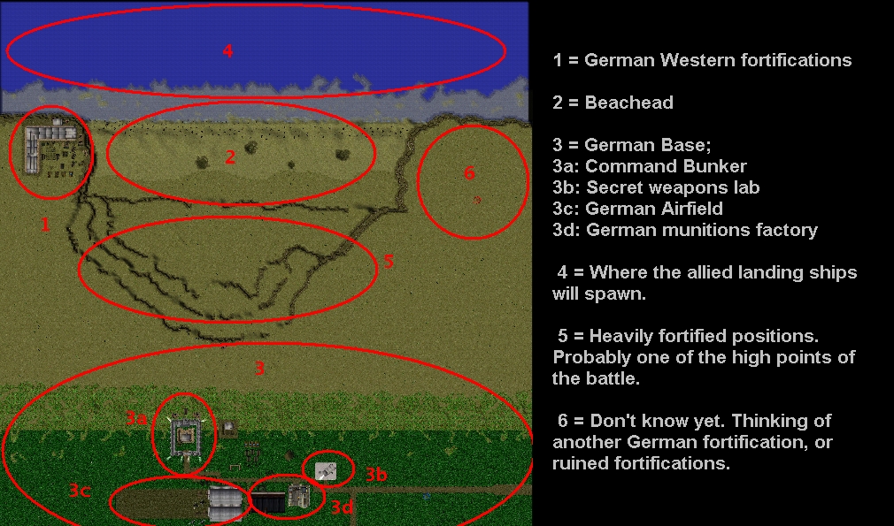 Overview of the entire map, with description of locations.