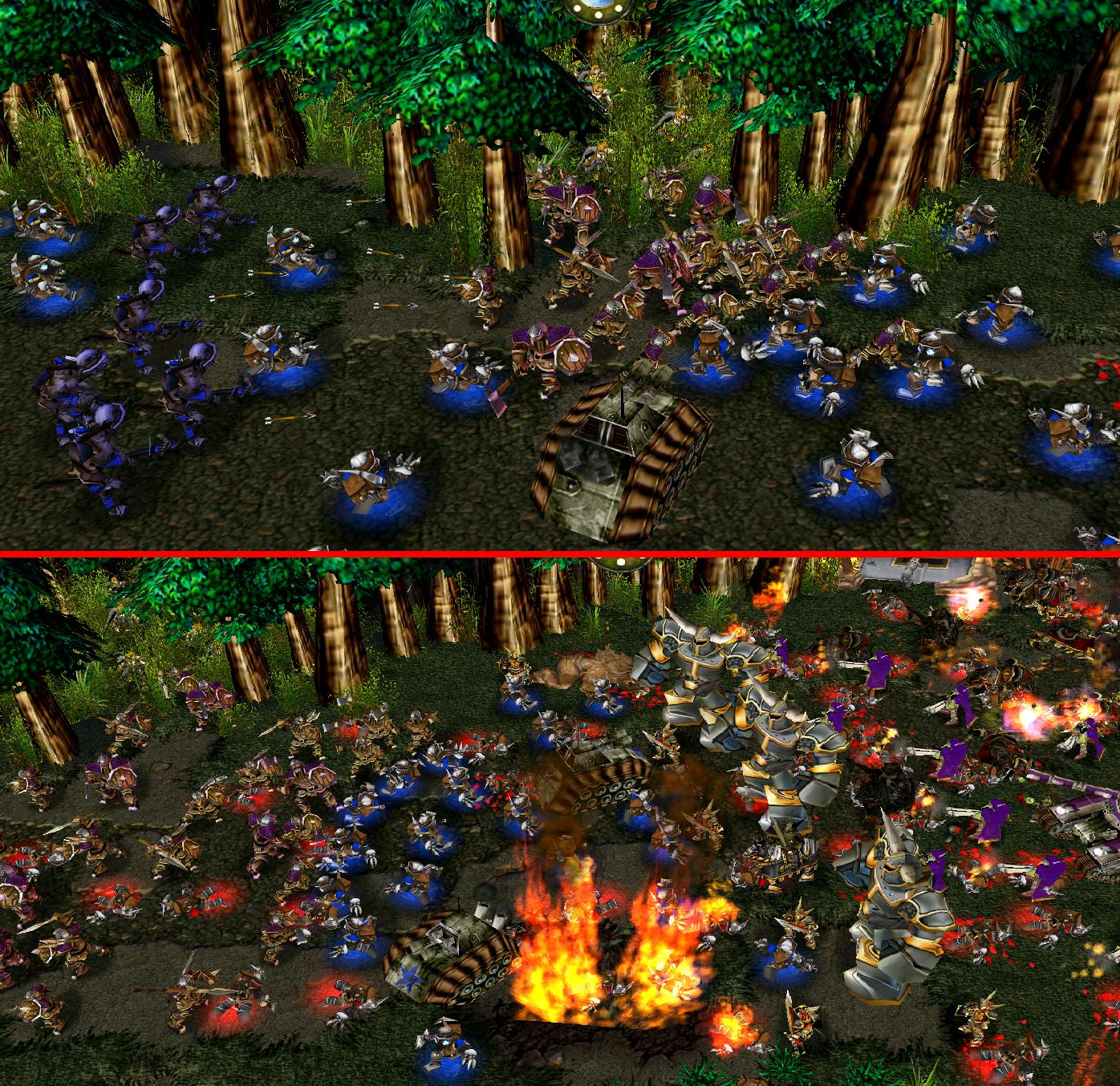 PIC 1:

Tanya receives her orders and her group charges out of the woods! The moles are totally confused and don't know what to do!

PIC 2:

The