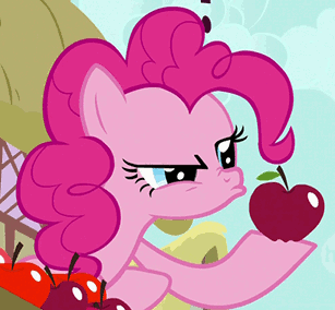 pinkie eating apple