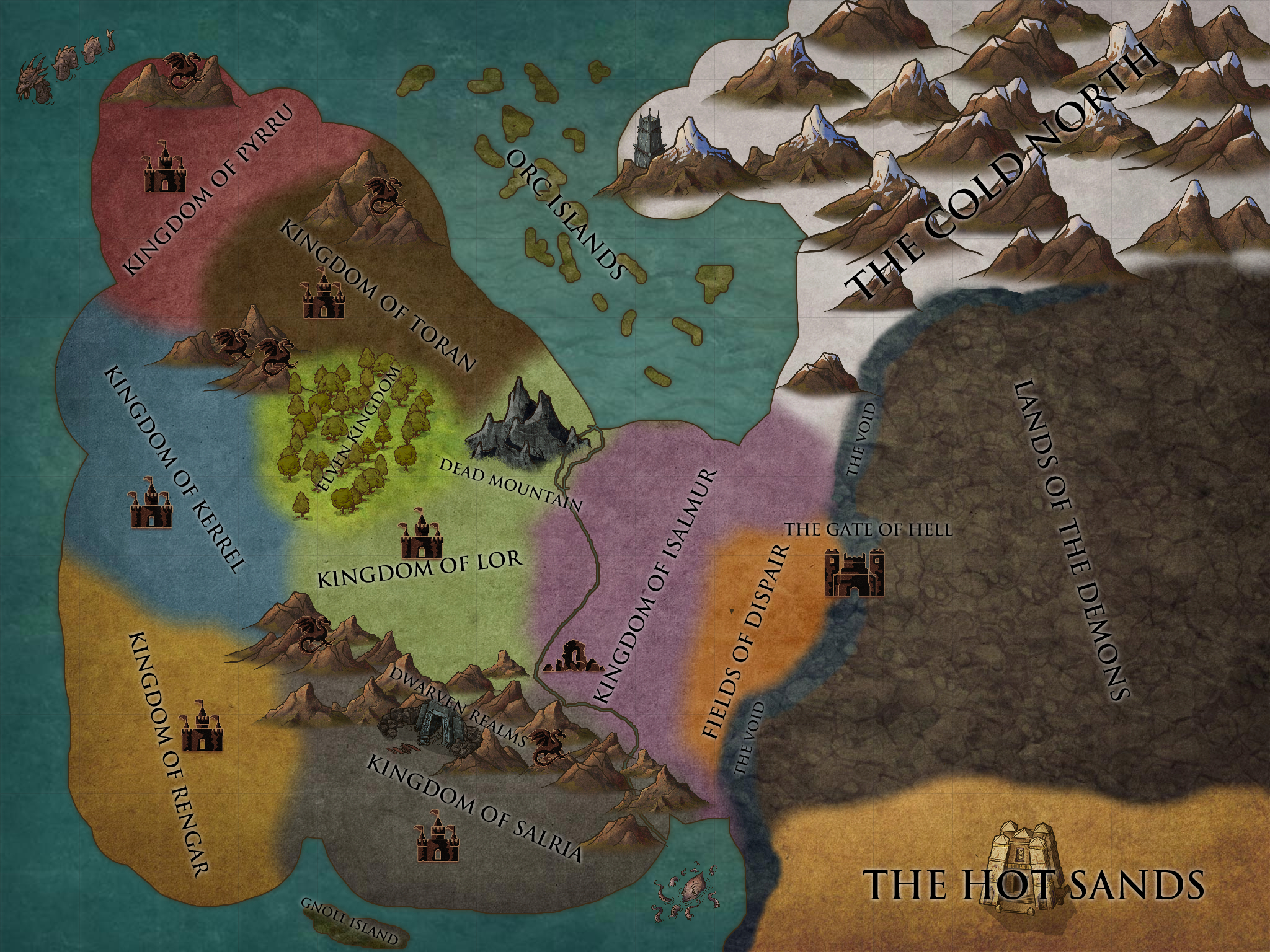 Political Map of Arkain WIP 1