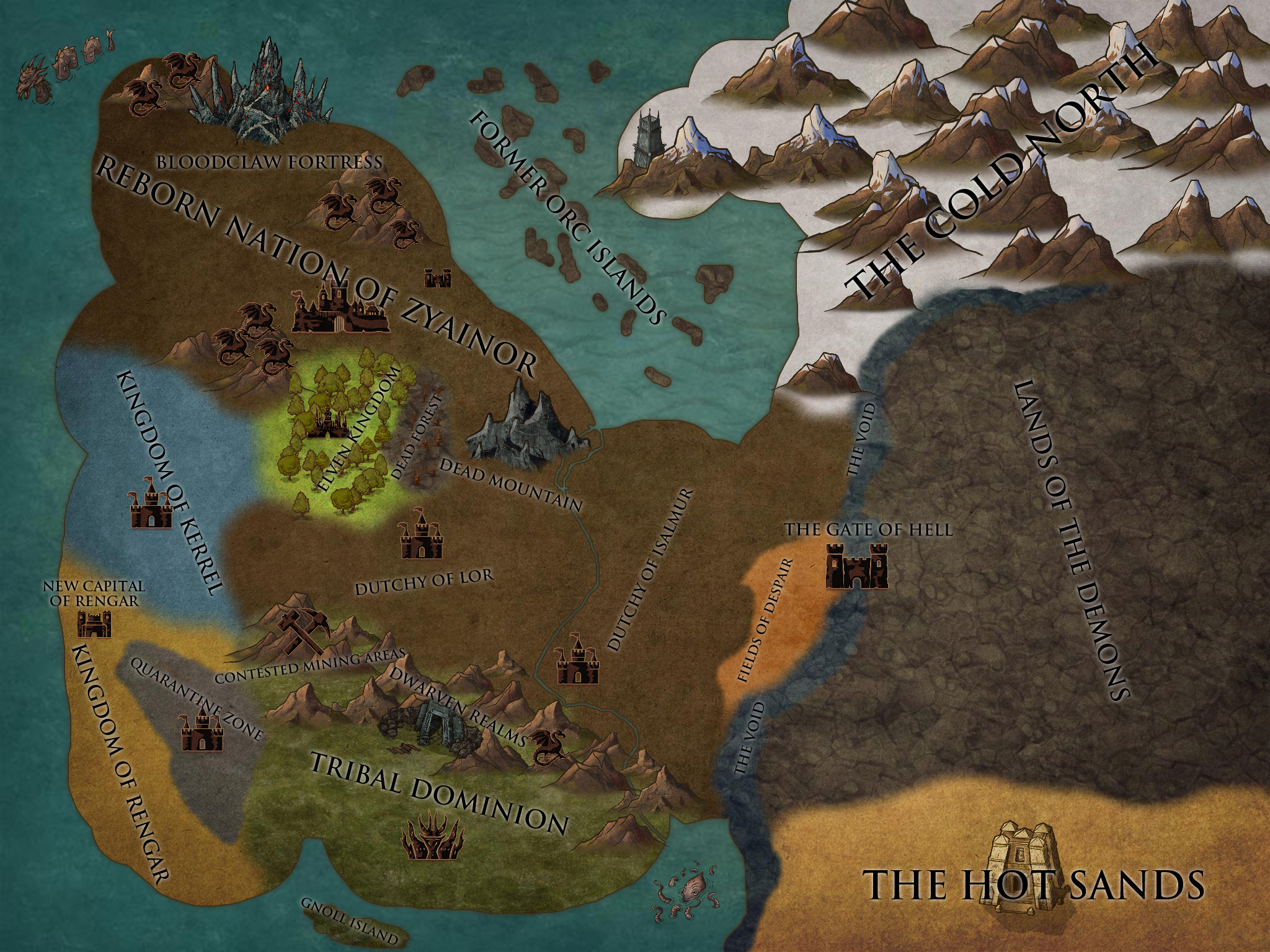Political Map of Arkain WIP 2