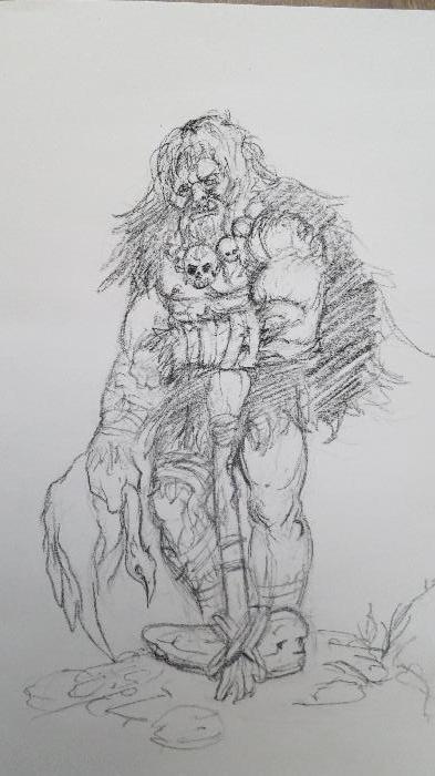 Prehistoric dude (charcoal)