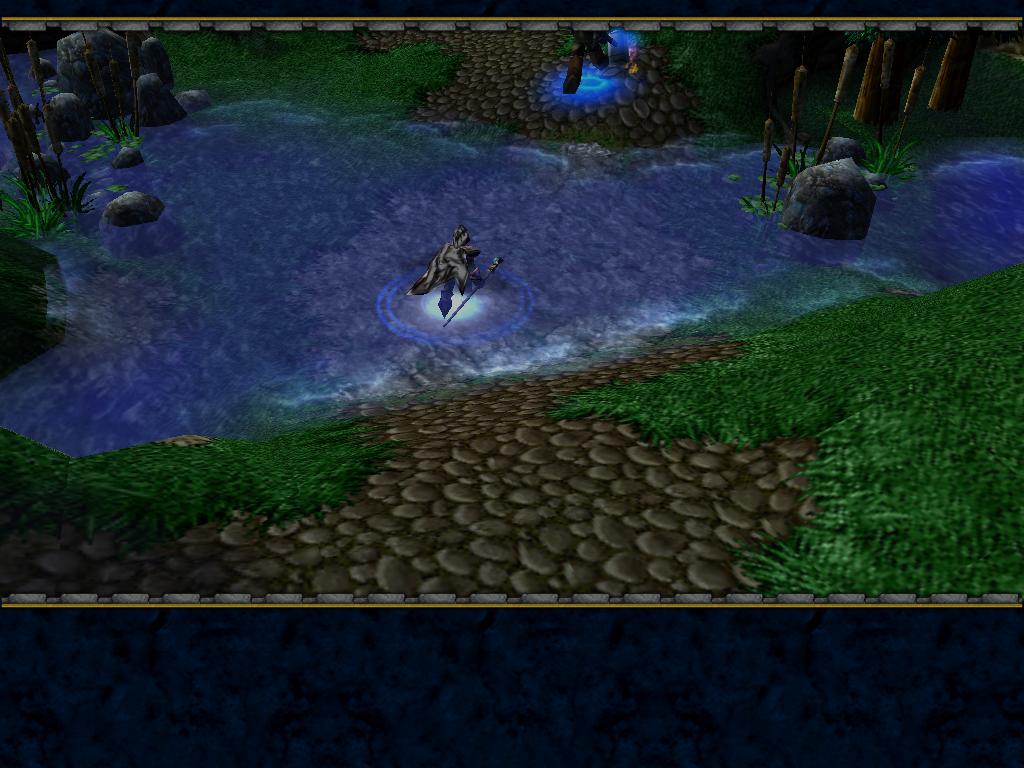 Prince Arthas Menethil walking on a lonely road to Stratholme after ordering Captain Luc Valonforth to remain behind. He is marching to catch up with