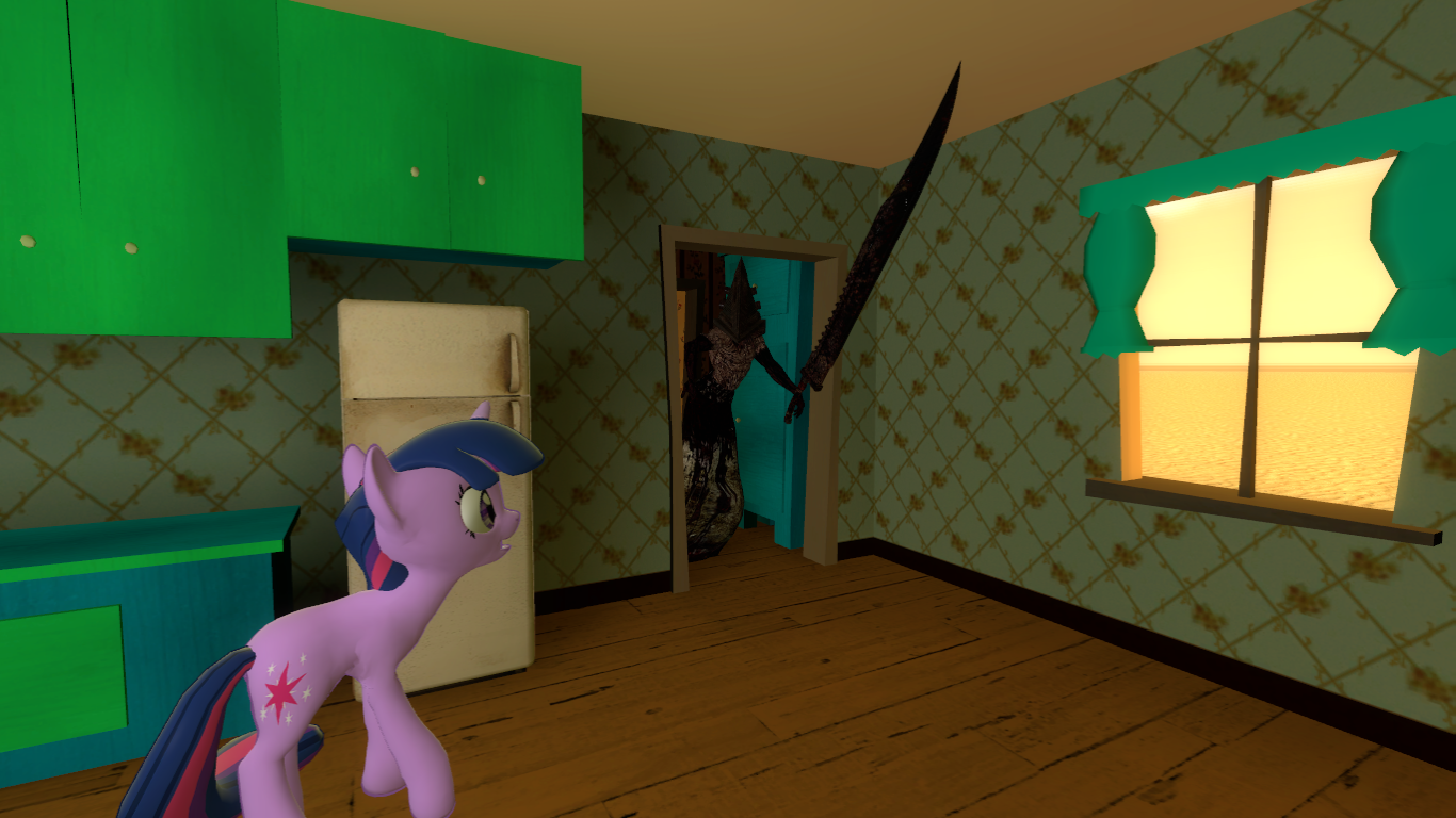 Pyramidhead and Twilight.

Brought to you by Garry's Mod.