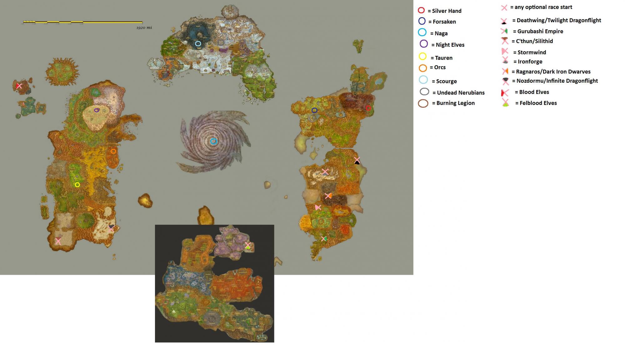 Race Starting Points - Rough depiction of where races will be starting and basically what races will be implemented/available
