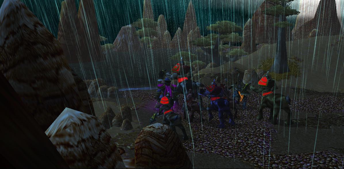 "Raining"

At the Centaur camp the four of Phoebus's followers did confront Jafar to try and gain his support. He said that they must first find Lea