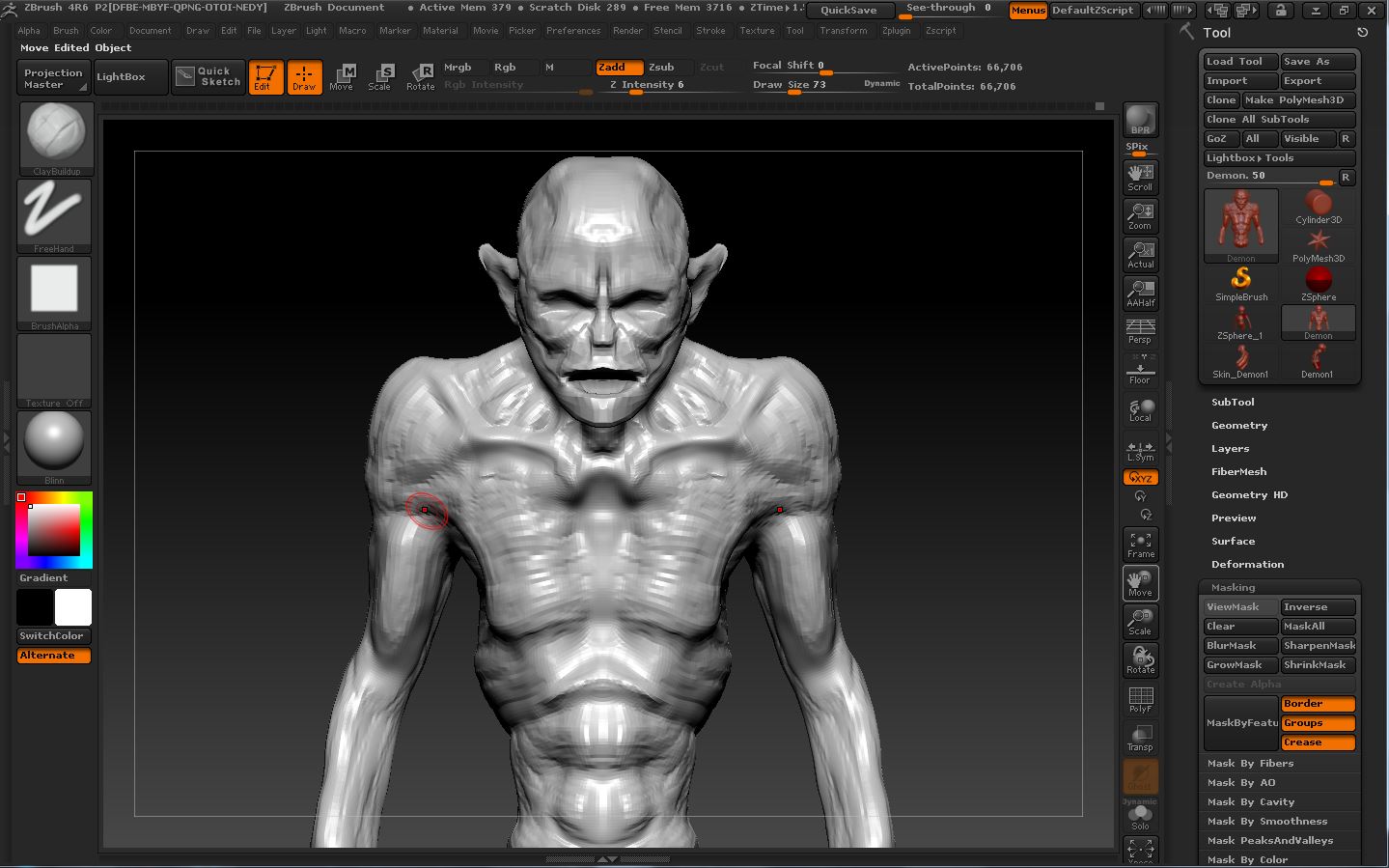 Random Zbrush Sculpt of a demon.