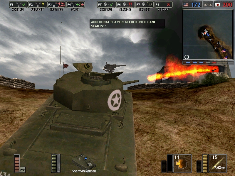 Rear view of a sherman flamethrower variant, burning a Japanese bunker in Iwo Jima.

~Took from Battlegroup 42, a mod for Battlefield 1942