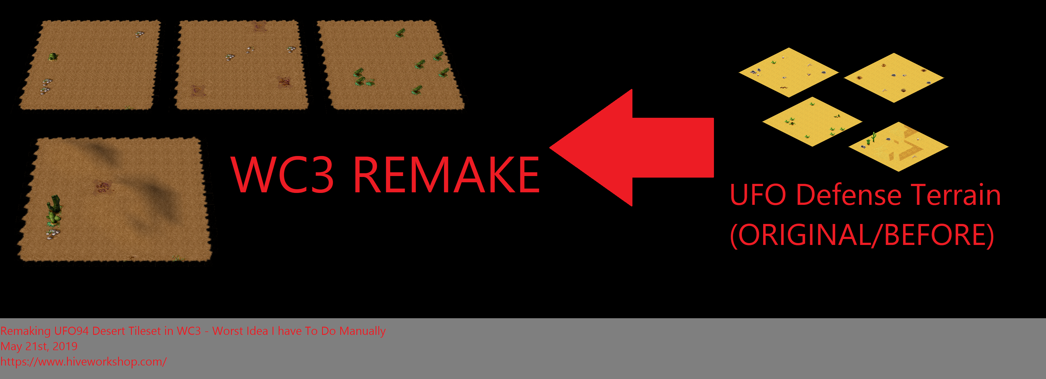 Remaking UFO94 Desert Tileset in WC3 - Worse Idea I have To Do Manually (May 21st, 2019)